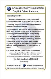 Copilot Drivers License - Automobile Safety Foundation